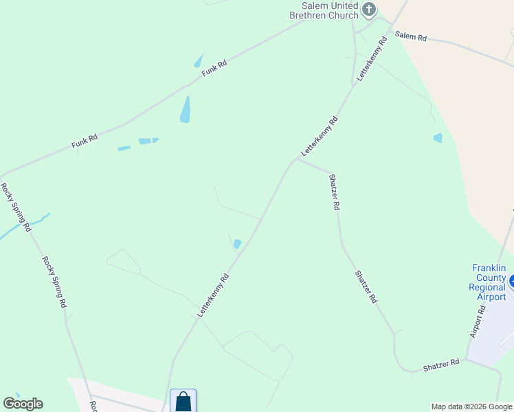 map of restaurants, bars, coffee shops, grocery stores, and more near 3493 Letterkenny Road in Chambersburg