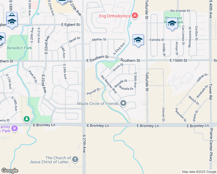 map of restaurants, bars, coffee shops, grocery stores, and more near 551 Rio Rancho Way in Brighton