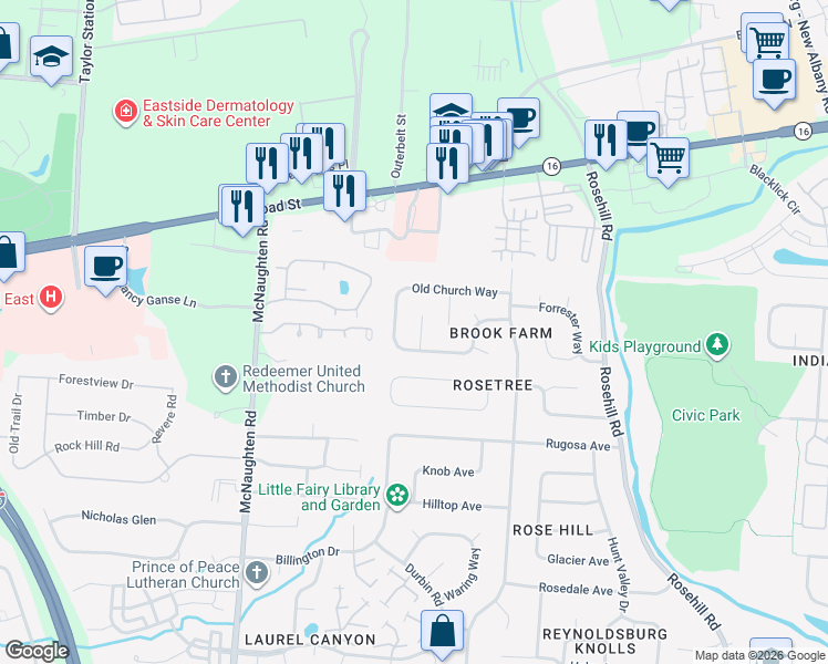 map of restaurants, bars, coffee shops, grocery stores, and more near 234 Cantwell Court in Reynoldsburg