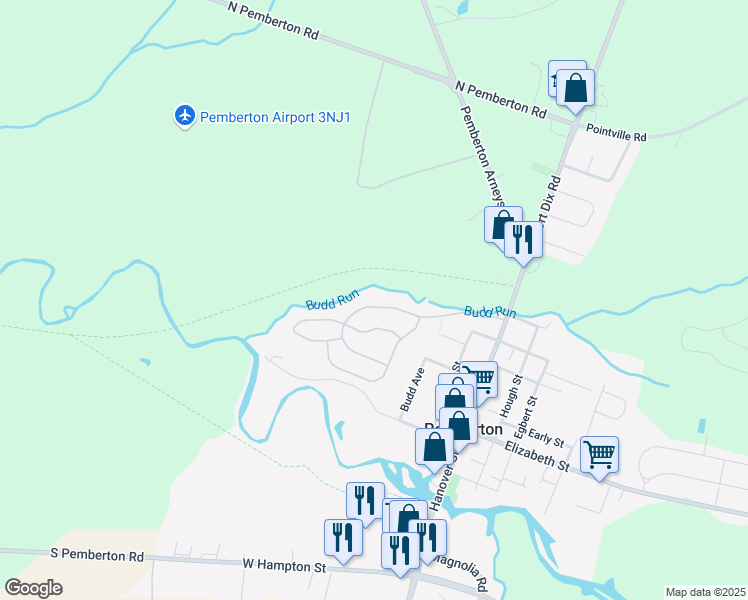 map of restaurants, bars, coffee shops, grocery stores, and more near 23 Hearthstone Boulevard in Pemberton