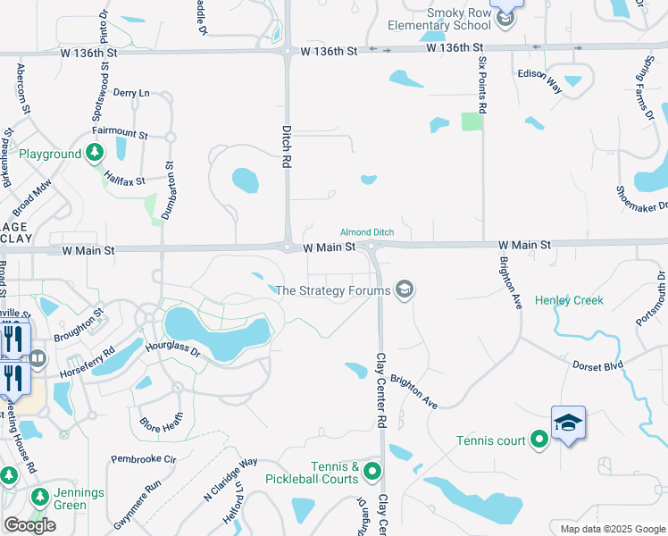 map of restaurants, bars, coffee shops, grocery stores, and more near 1552 Jensen Drive in Carmel