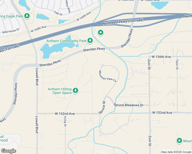 map of restaurants, bars, coffee shops, grocery stores, and more near 15478 Mountain View Circle in Broomfield