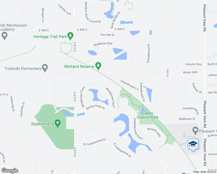 map of restaurants, bars, coffee shops, grocery stores, and more near 8932 Windpointe Pass in Zionsville
