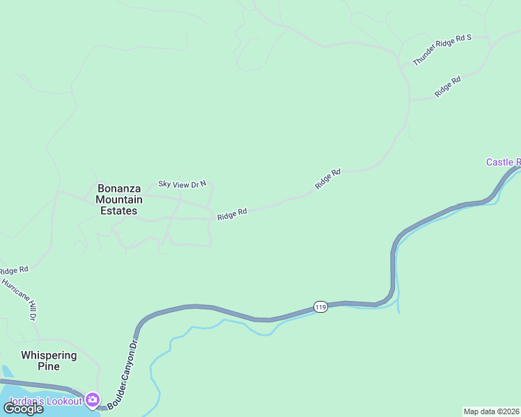 map of restaurants, bars, coffee shops, grocery stores, and more near 2821 Ridge Road in Nederland