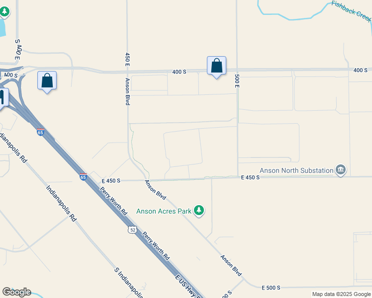 map of restaurants, bars, coffee shops, grocery stores, and more near 4750 East 450 South in Whitestown