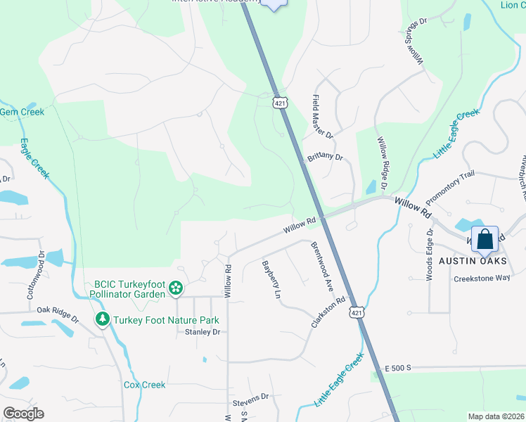 map of restaurants, bars, coffee shops, grocery stores, and more near 4540 Willow Road in Zionsville