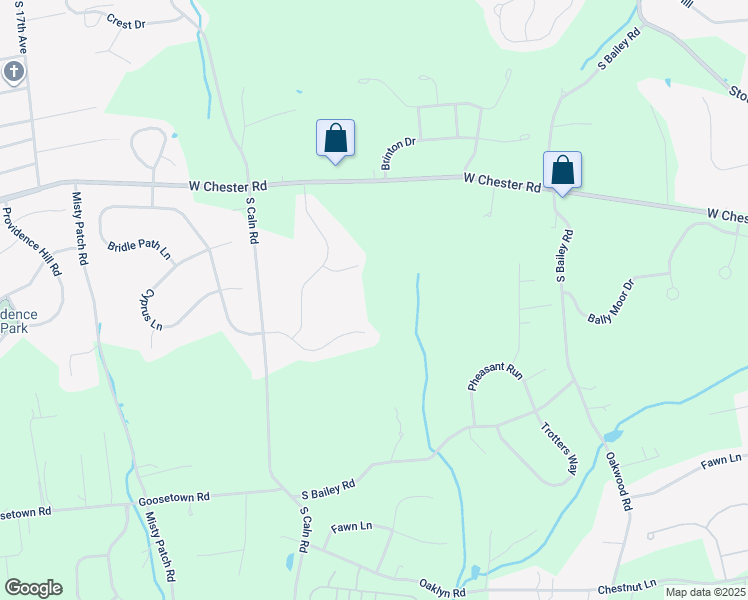 map of restaurants, bars, coffee shops, grocery stores, and more near 2150 West Chester Road in Coatesville