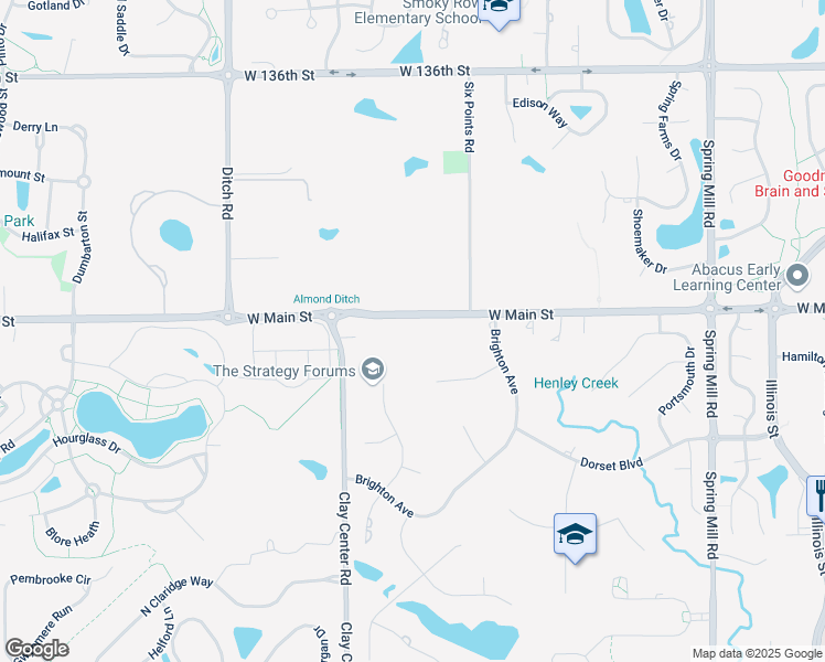map of restaurants, bars, coffee shops, grocery stores, and more near 1029 West Main Street in Carmel