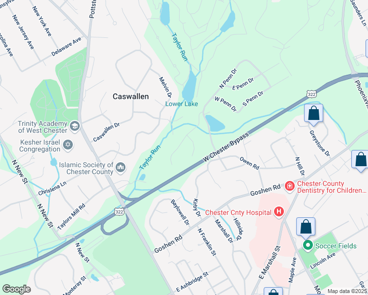 map of restaurants, bars, coffee shops, grocery stores, and more near 1100 Judson Drive in West Chester