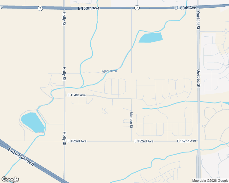 map of restaurants, bars, coffee shops, grocery stores, and more near 15555 Monaco Street in Brighton