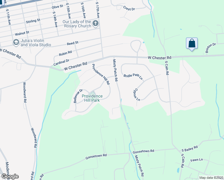 map of restaurants, bars, coffee shops, grocery stores, and more near 212 Providence Hill Road in Coatesville