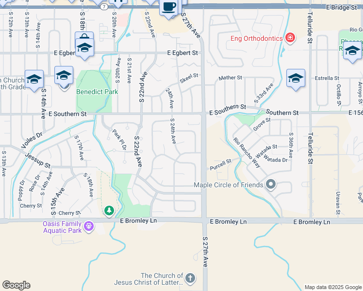 map of restaurants, bars, coffee shops, grocery stores, and more near 2480 Grove Place in Brighton