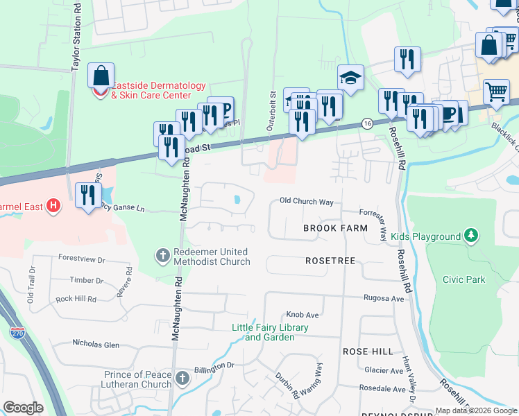 map of restaurants, bars, coffee shops, grocery stores, and more near 157 Needlewood Lane in Reynoldsburg