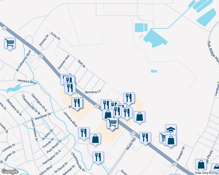 map of restaurants, bars, coffee shops, grocery stores, and more near 1028 Irving Place in Toms River