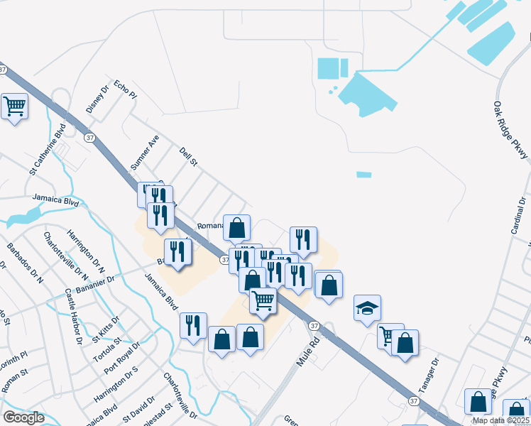 map of restaurants, bars, coffee shops, grocery stores, and more near 1028 Irving Place in Toms River
