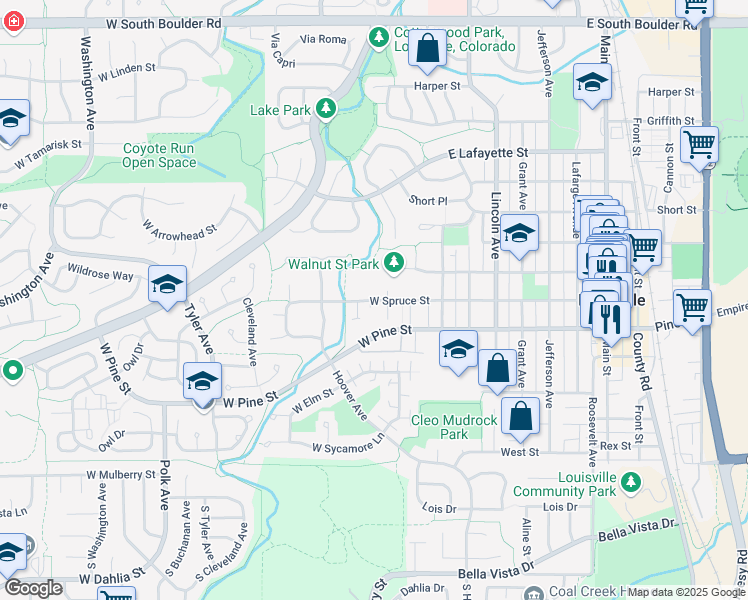 map of restaurants, bars, coffee shops, grocery stores, and more near 301 Spruce Street in Louisville