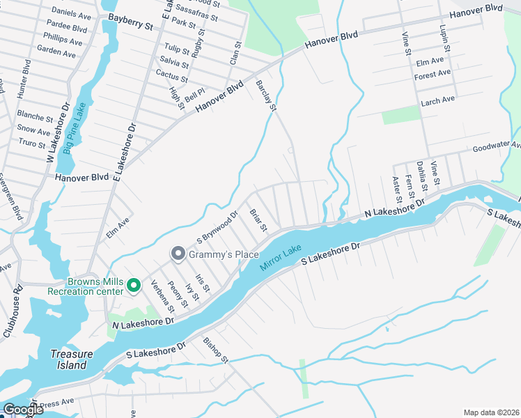 map of restaurants, bars, coffee shops, grocery stores, and more near 68 Briar Street in Browns Mills