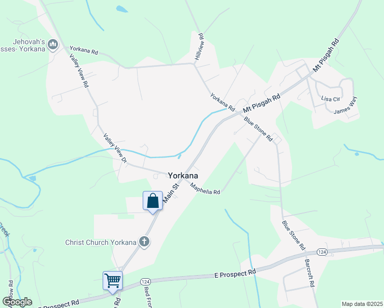 map of restaurants, bars, coffee shops, grocery stores, and more near 70 Main Street in Yorkana