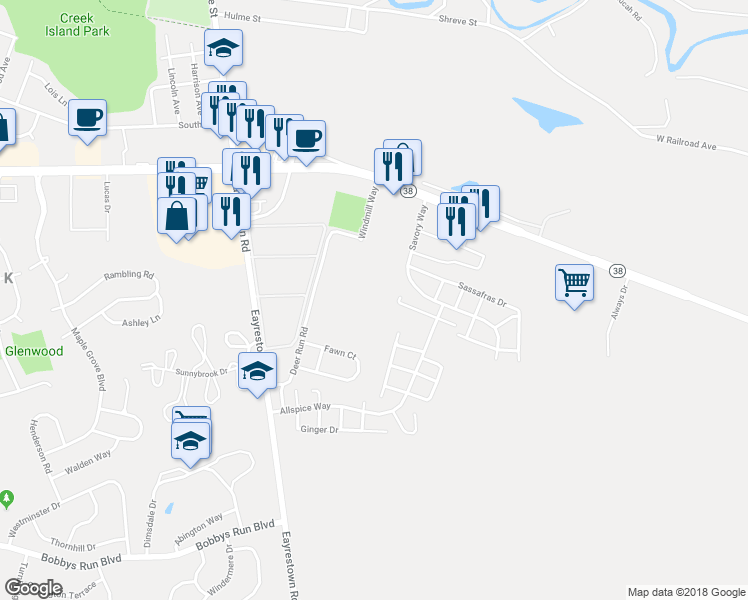 map of restaurants, bars, coffee shops, grocery stores, and more near 310 Dove Court in Lumberton