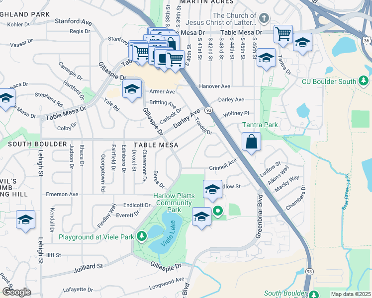 map of restaurants, bars, coffee shops, grocery stores, and more near 1066 Albion Road in Boulder