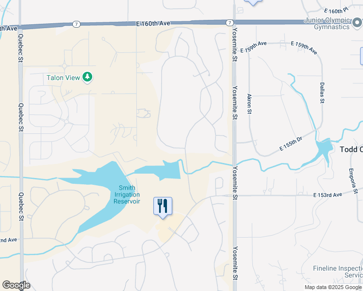 map of restaurants, bars, coffee shops, grocery stores, and more near 15545 Willow Drive in Thornton