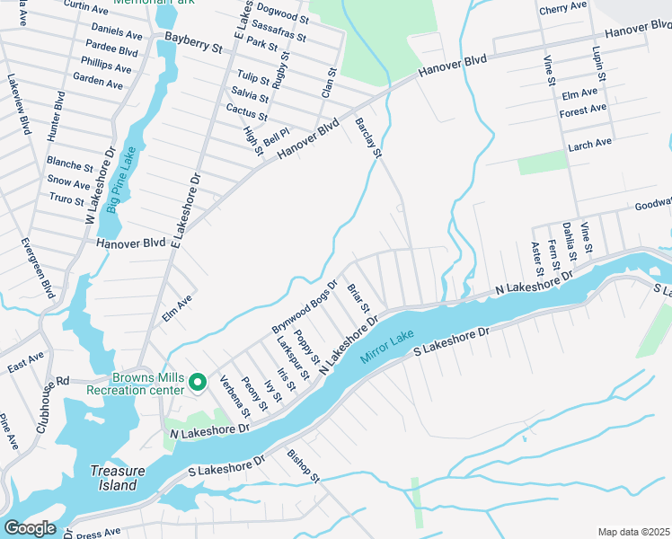 map of restaurants, bars, coffee shops, grocery stores, and more near 68 Briar Street in Browns Mills