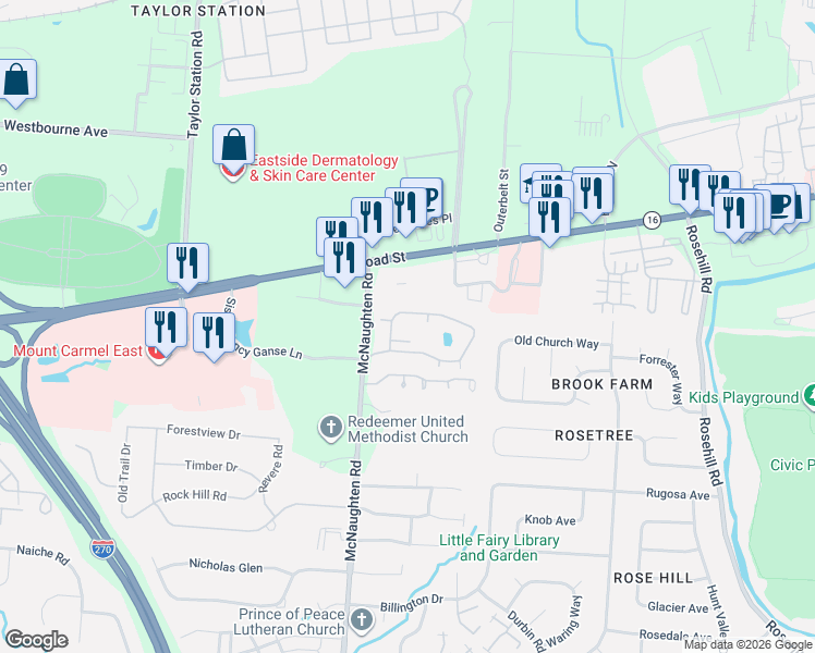 map of restaurants, bars, coffee shops, grocery stores, and more near 6174 Stornoway Drive West in Columbus