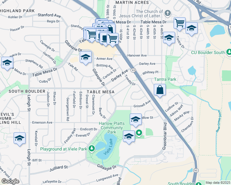 map of restaurants, bars, coffee shops, grocery stores, and more near 1066 Albion Road in Boulder