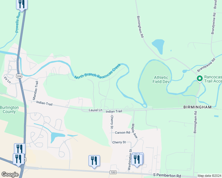 map of restaurants, bars, coffee shops, grocery stores, and more near 820 Crystal Avenue in Southampton Township