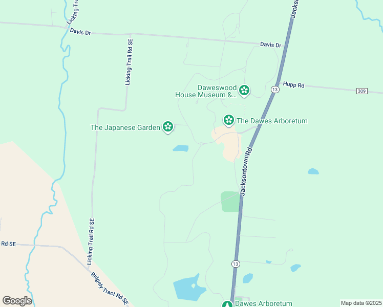 map of restaurants, bars, coffee shops, grocery stores, and more near 7770 Jacksontown Road in Newark