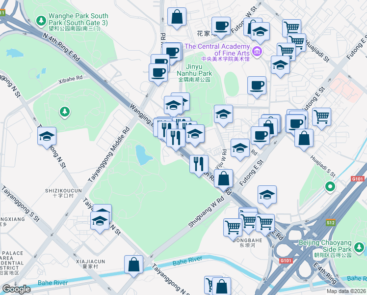 map of restaurants, bars, coffee shops, grocery stores, and more near in 