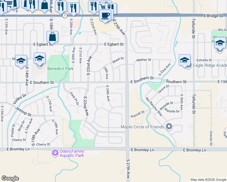 map of restaurants, bars, coffee shops, grocery stores, and more near 2439 Grove Place in Brighton