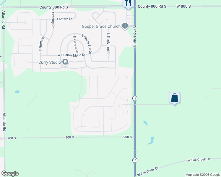 map of restaurants, bars, coffee shops, grocery stores, and more near 800 South in Pendleton