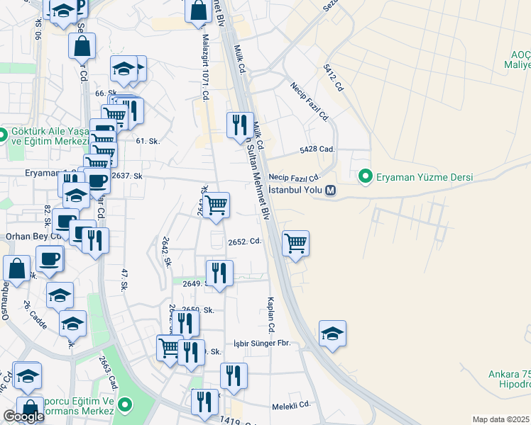 map of restaurants, bars, coffee shops, grocery stores, and more near in 