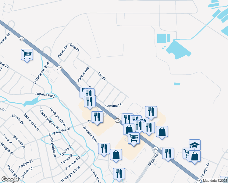 map of restaurants, bars, coffee shops, grocery stores, and more near 24 Forest Valley Drive in Toms River