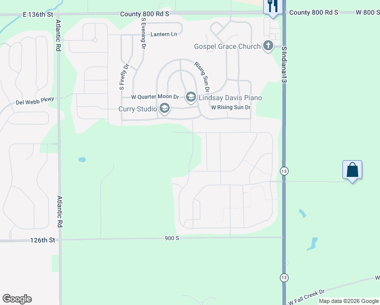 map of restaurants, bars, coffee shops, grocery stores, and more near 8496 South Comet Lane in Pendleton