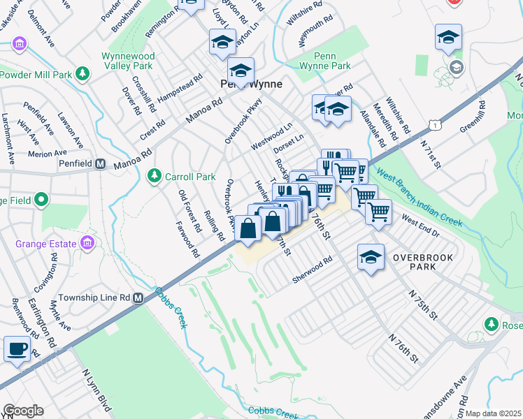 map of restaurants, bars, coffee shops, grocery stores, and more near 1504 Sheffield Lane in Wynnewood