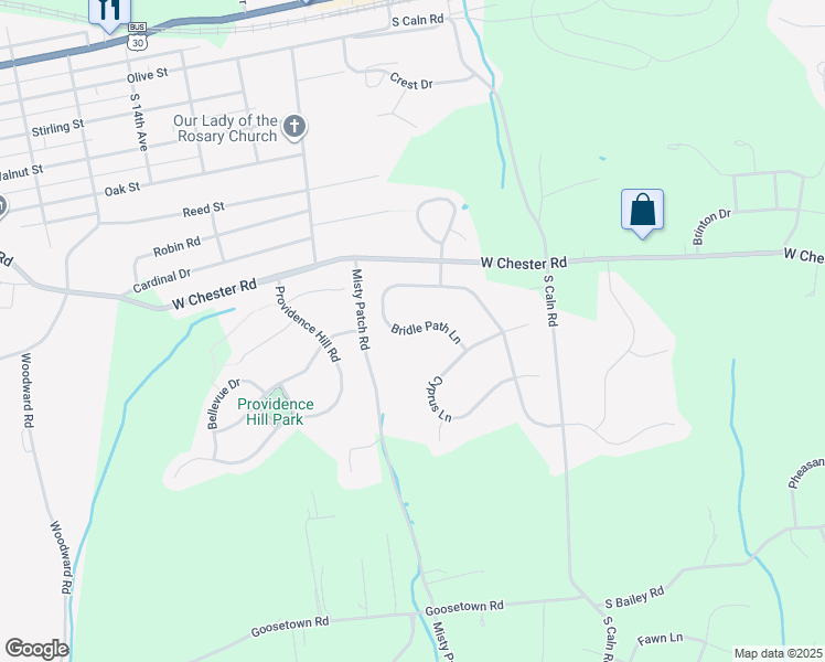 map of restaurants, bars, coffee shops, grocery stores, and more near 161 Bridle Path Lane in Chester County