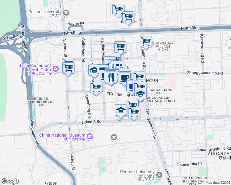 map of restaurants, bars, coffee shops, grocery stores, and more near in 