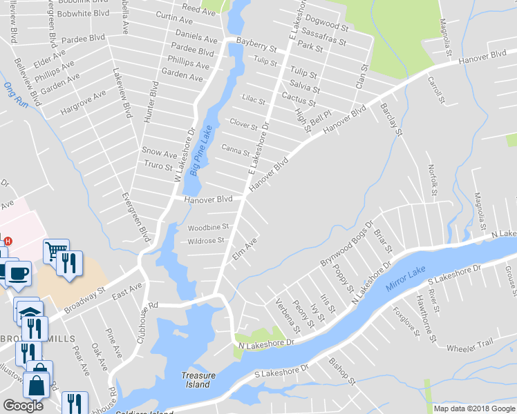 map of restaurants, bars, coffee shops, grocery stores, and more near 236 Tremont Street in Browns Mills