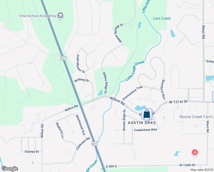 map of restaurants, bars, coffee shops, grocery stores, and more near 11502 Willow Ridge Drive in Zionsville