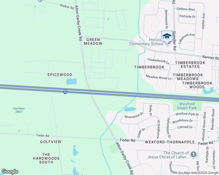 map of restaurants, bars, coffee shops, grocery stores, and more near West Freeway in Franklin County