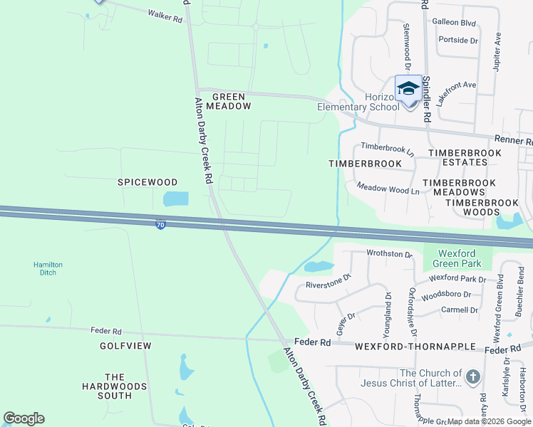 map of restaurants, bars, coffee shops, grocery stores, and more near West Freeway in Franklin County