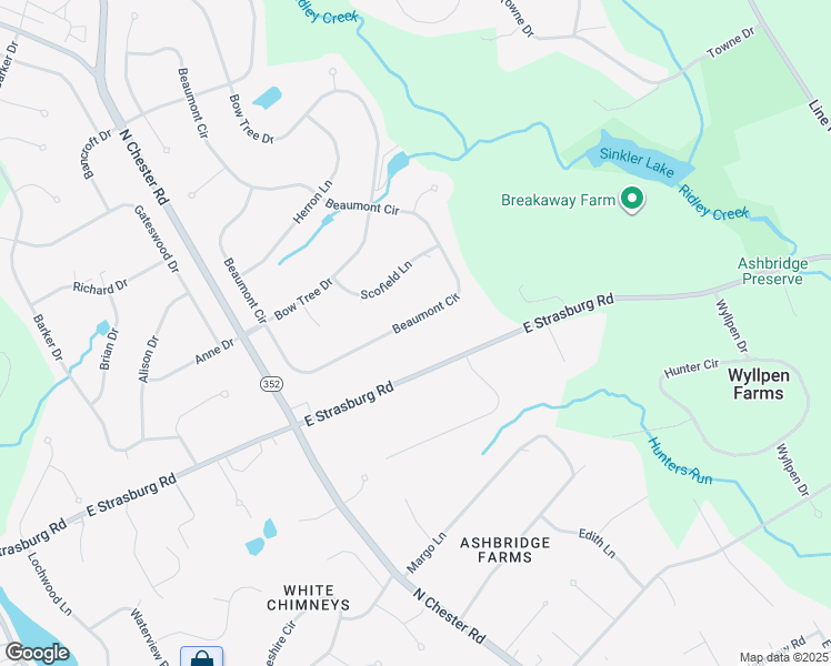 map of restaurants, bars, coffee shops, grocery stores, and more near 429 Beaumont Circle in West Chester