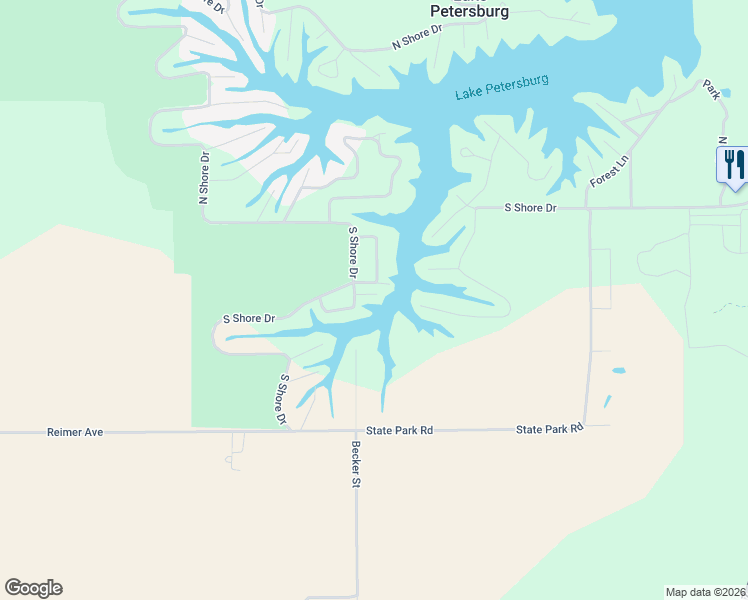 map of restaurants, bars, coffee shops, grocery stores, and more near 527-599 Lemon St in Petersburg