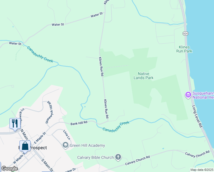 map of restaurants, bars, coffee shops, grocery stores, and more near 1168 Klines Run Road in Wrightsville