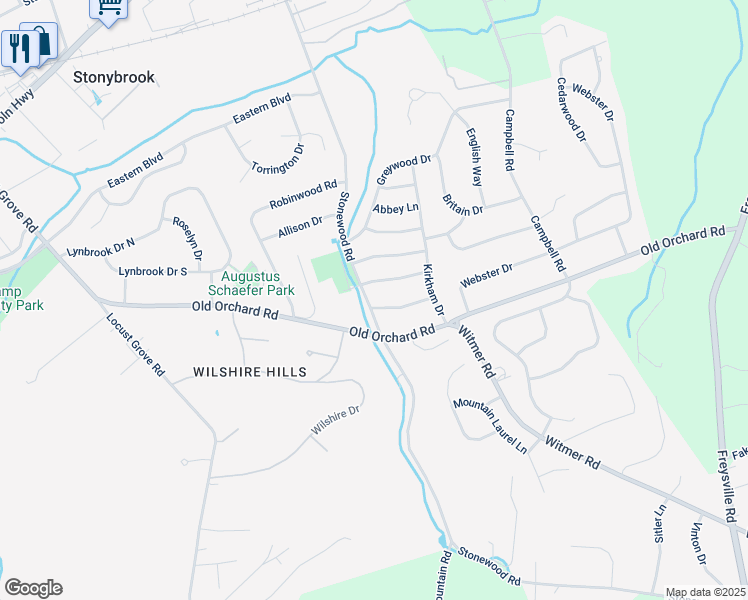 map of restaurants, bars, coffee shops, grocery stores, and more near 4107 Trowbridge Road in York