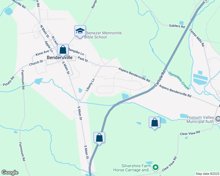 map of restaurants, bars, coffee shops, grocery stores, and more near 86 West Imperial Drive in Aspers