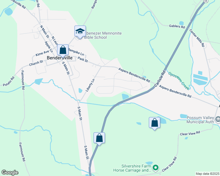 map of restaurants, bars, coffee shops, grocery stores, and more near 86 West Imperial Drive in Aspers