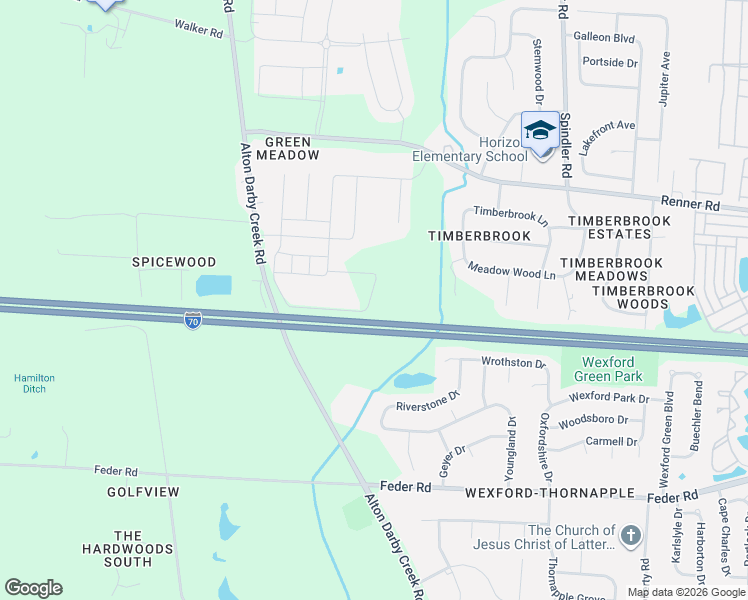 map of restaurants, bars, coffee shops, grocery stores, and more near West Freeway in Franklin County